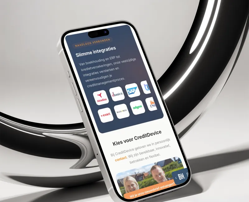 Detail of the website for CreditDevice, 2
